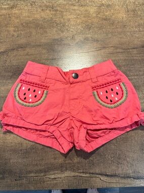 Gymboree Coral Pink Watermelon Pocket Shorts